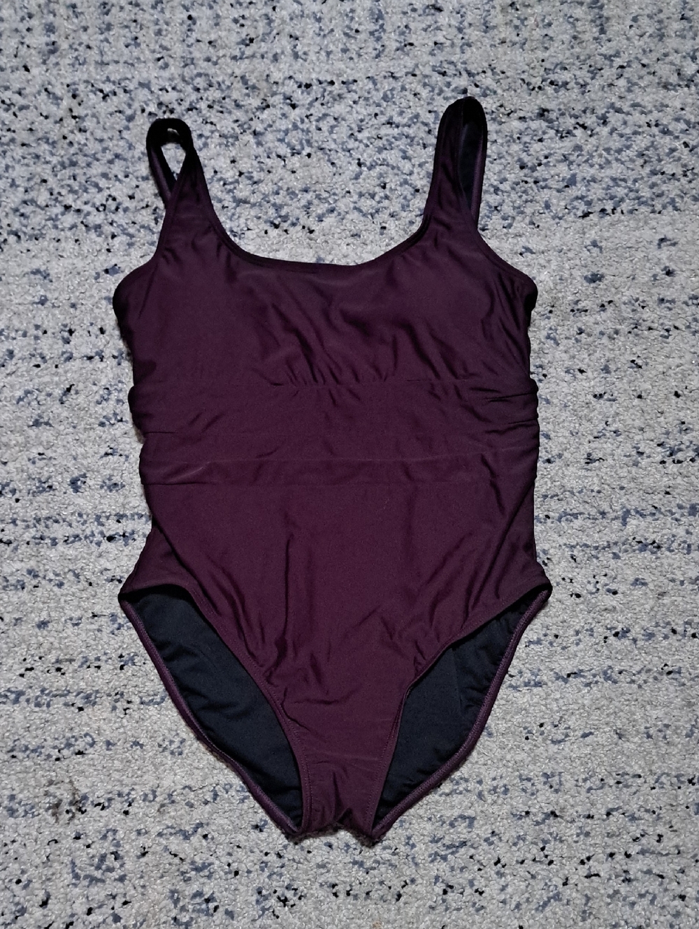 Source Unknown Deep Plum One-Piece Swimsuit